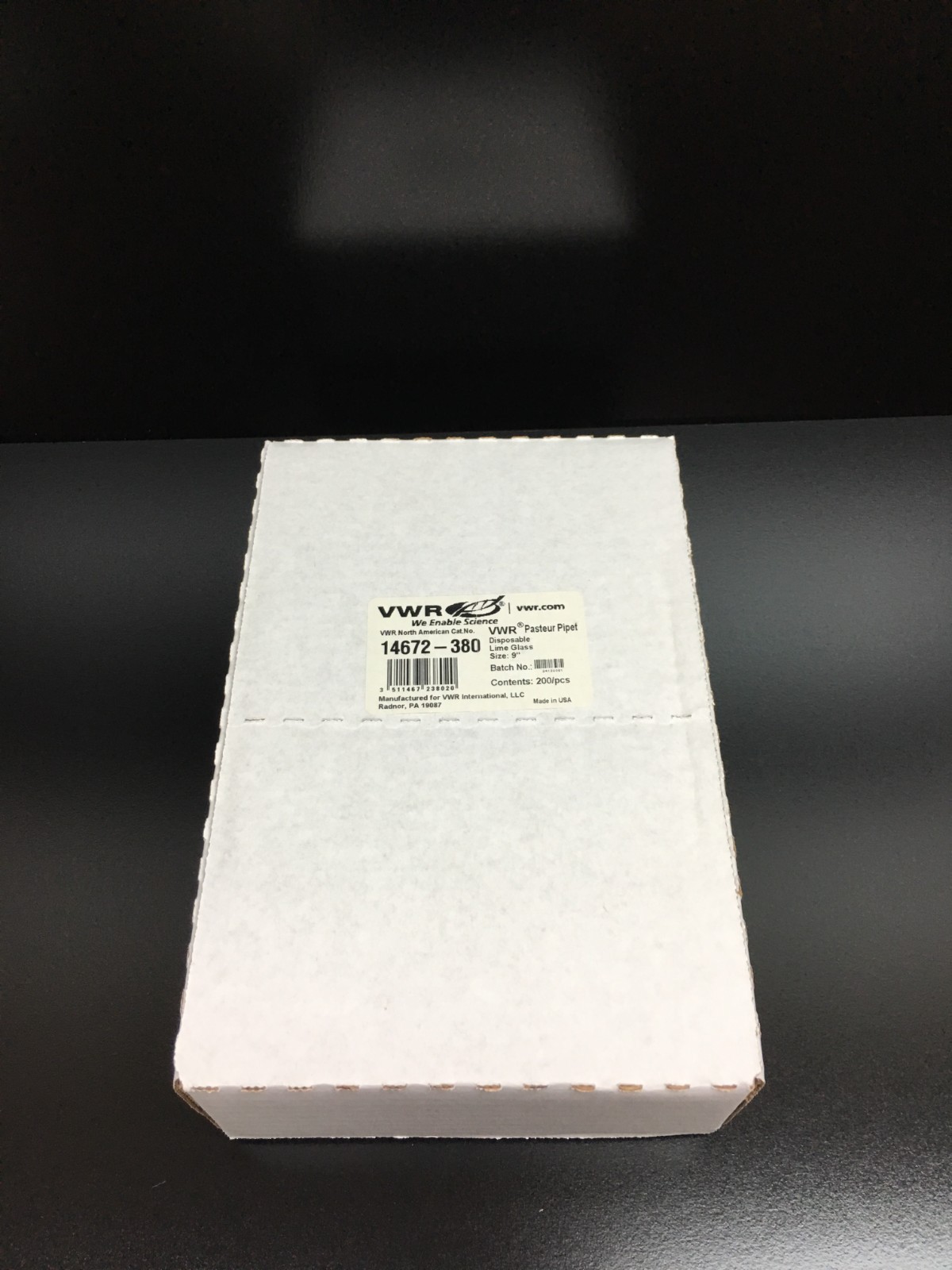 VWR REF 14672-380 Disposable Pasteur Pipettes Borosilicate Glass Size 9"