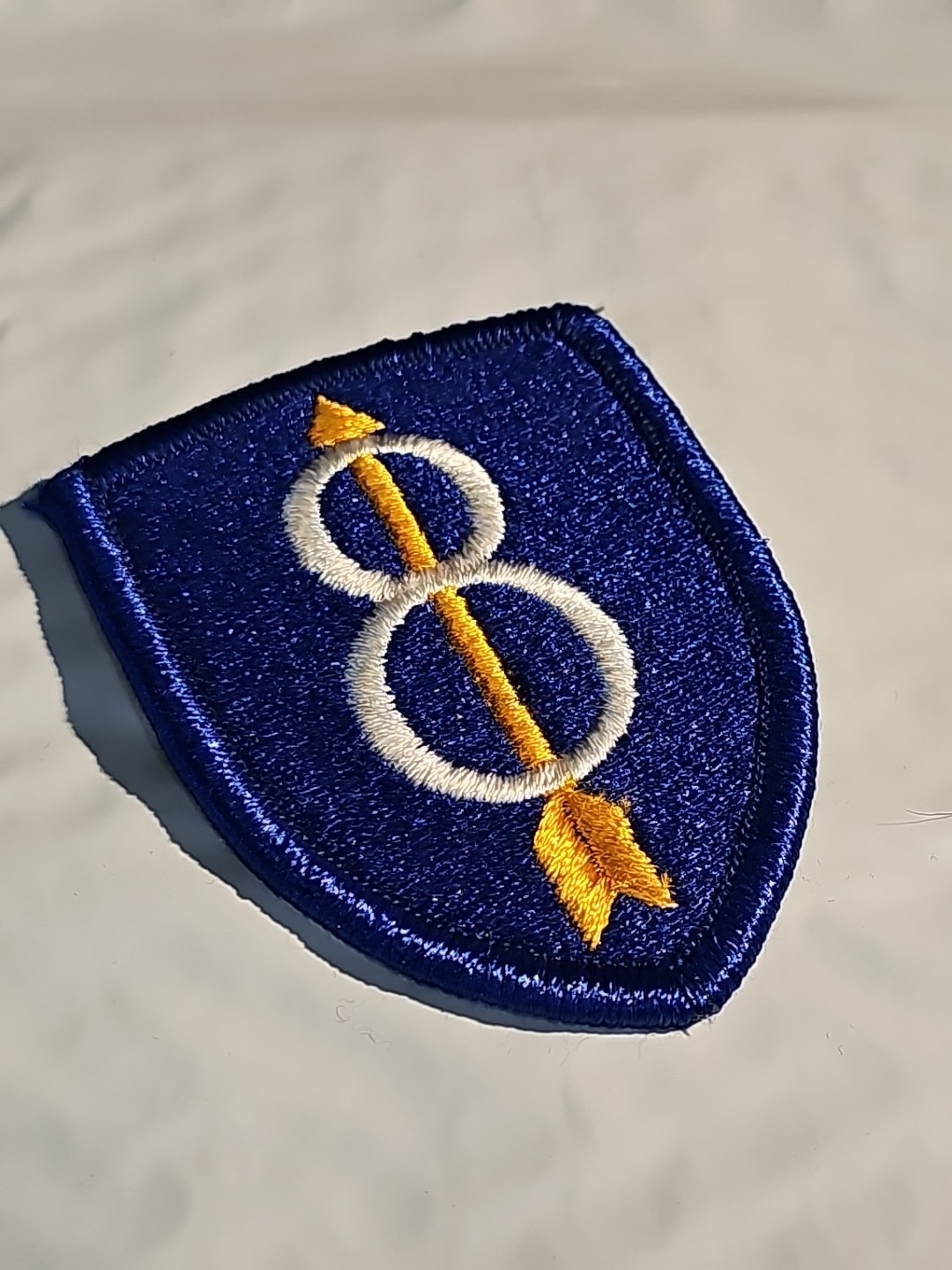 US Army 8th Infantry Iron On Patch Embroidered Blue Border New
