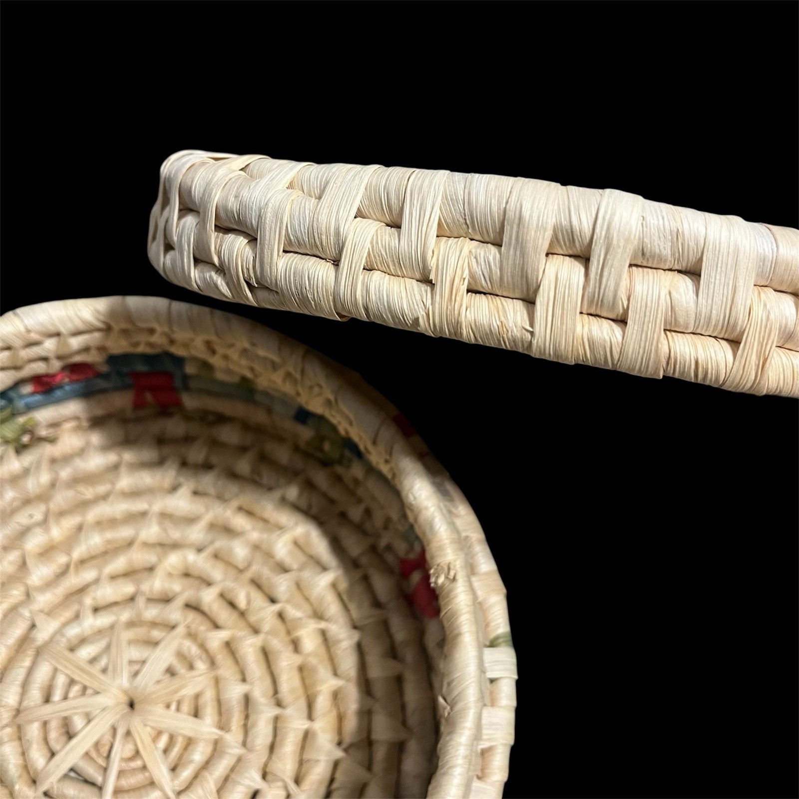 Coiled Woven Lidded Round Basket Pre-Owned.