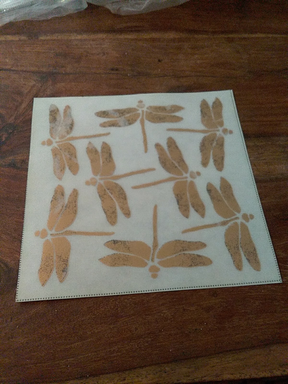 Rare Metallic Art Transfers Tangent Home Design Gold Dragonflies 6x6" UNUSED