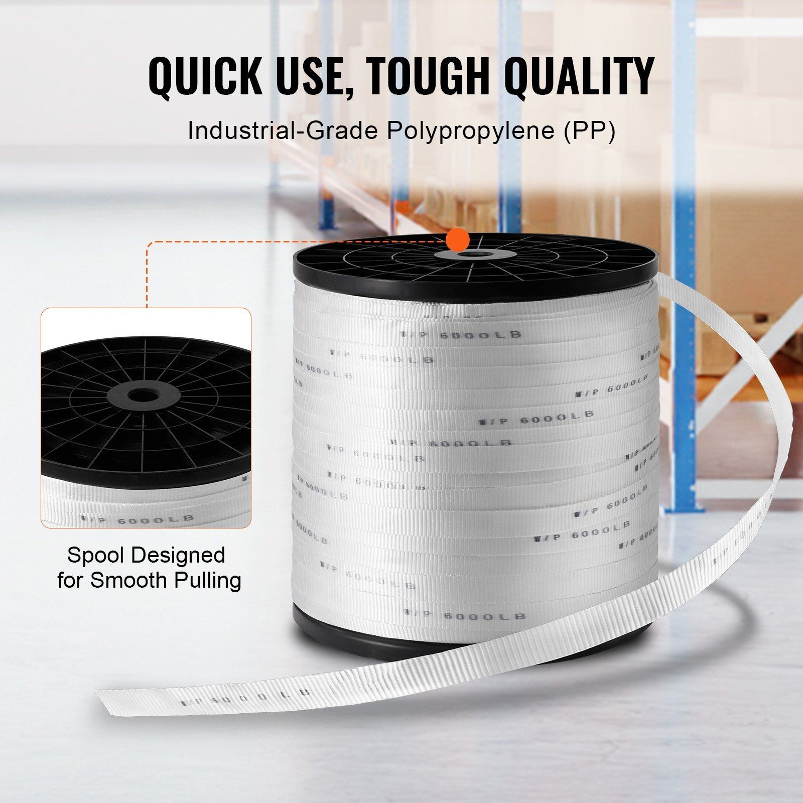 6000lb 1"x2103' Superior Quality Pull Tape Designed for Demanding Sites