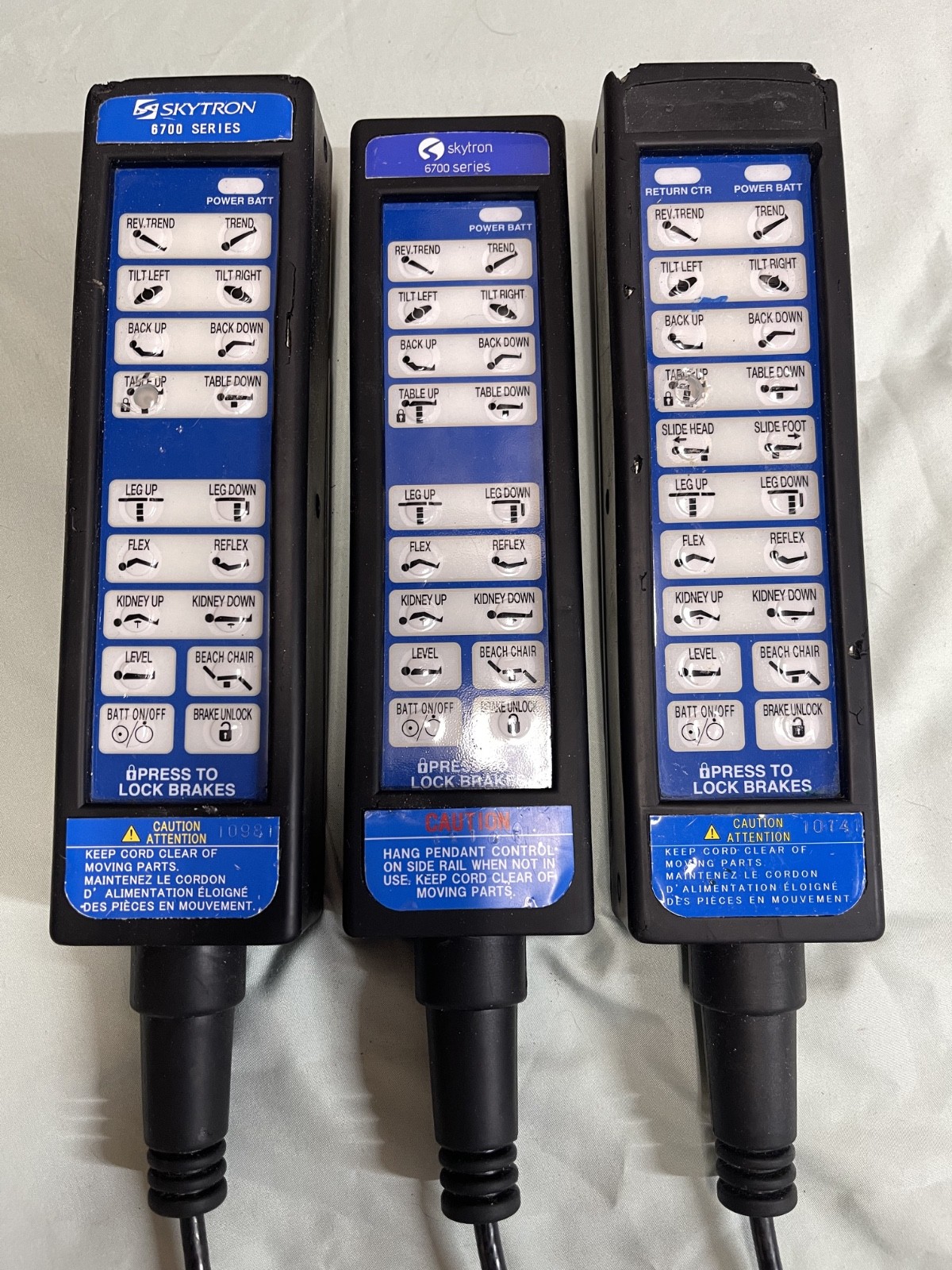 Skytron 6700 Surgical Table Remotes lot of 3