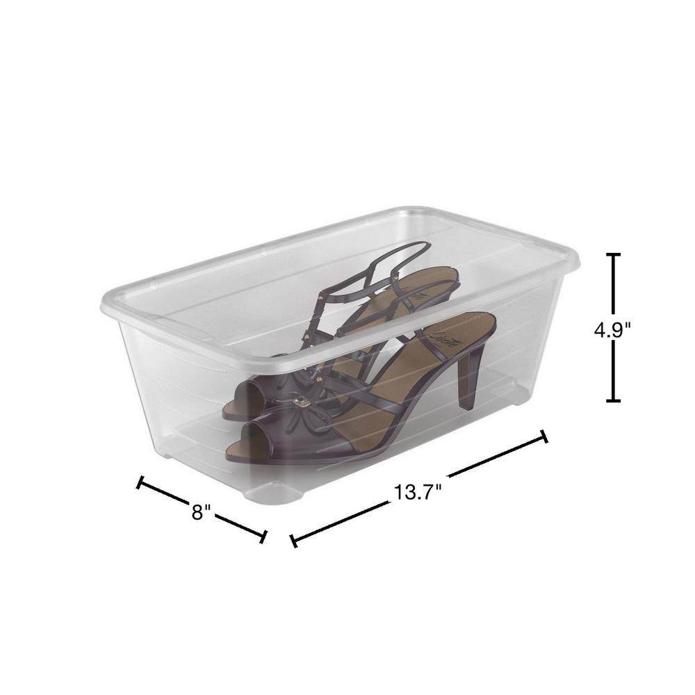 5.7-Liter Shoe and Closet Storage Box Stacking Containers, Clear (10 Pack)
