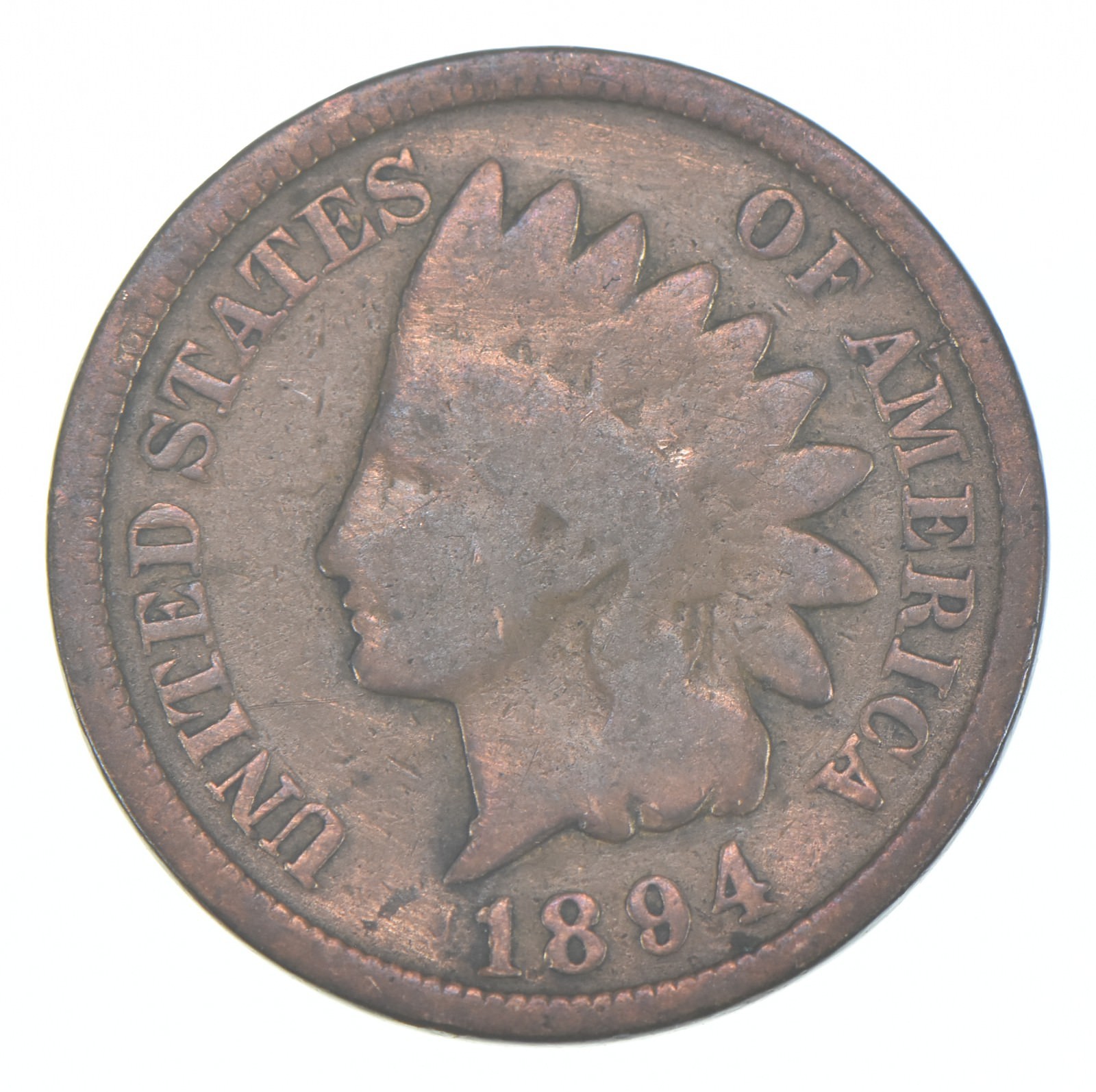 1894 Indian Head Cent AC Average Circ