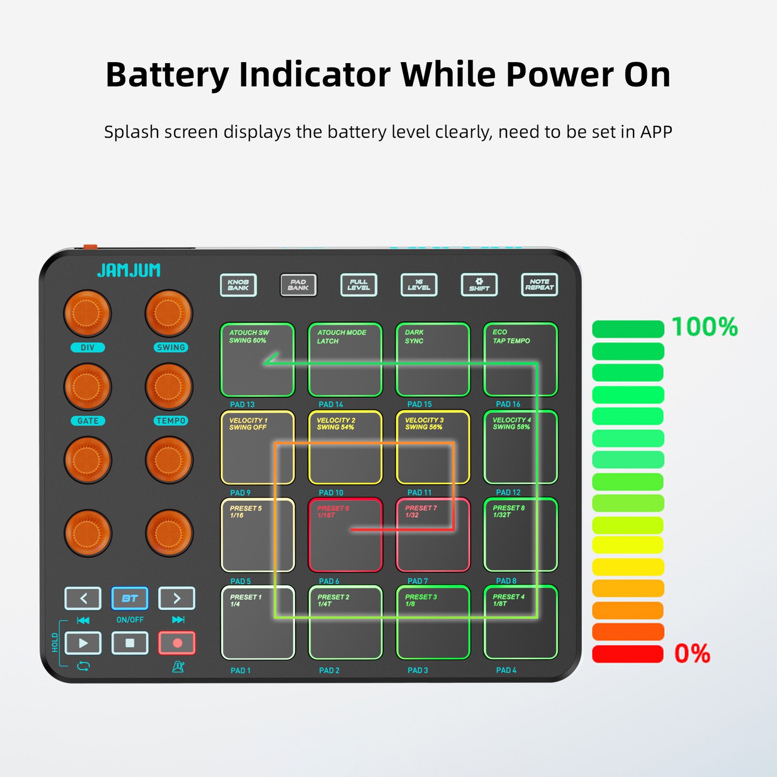 Wireless USB MIDI Controller Customizable Function Buttons Knobs for Music Produ
