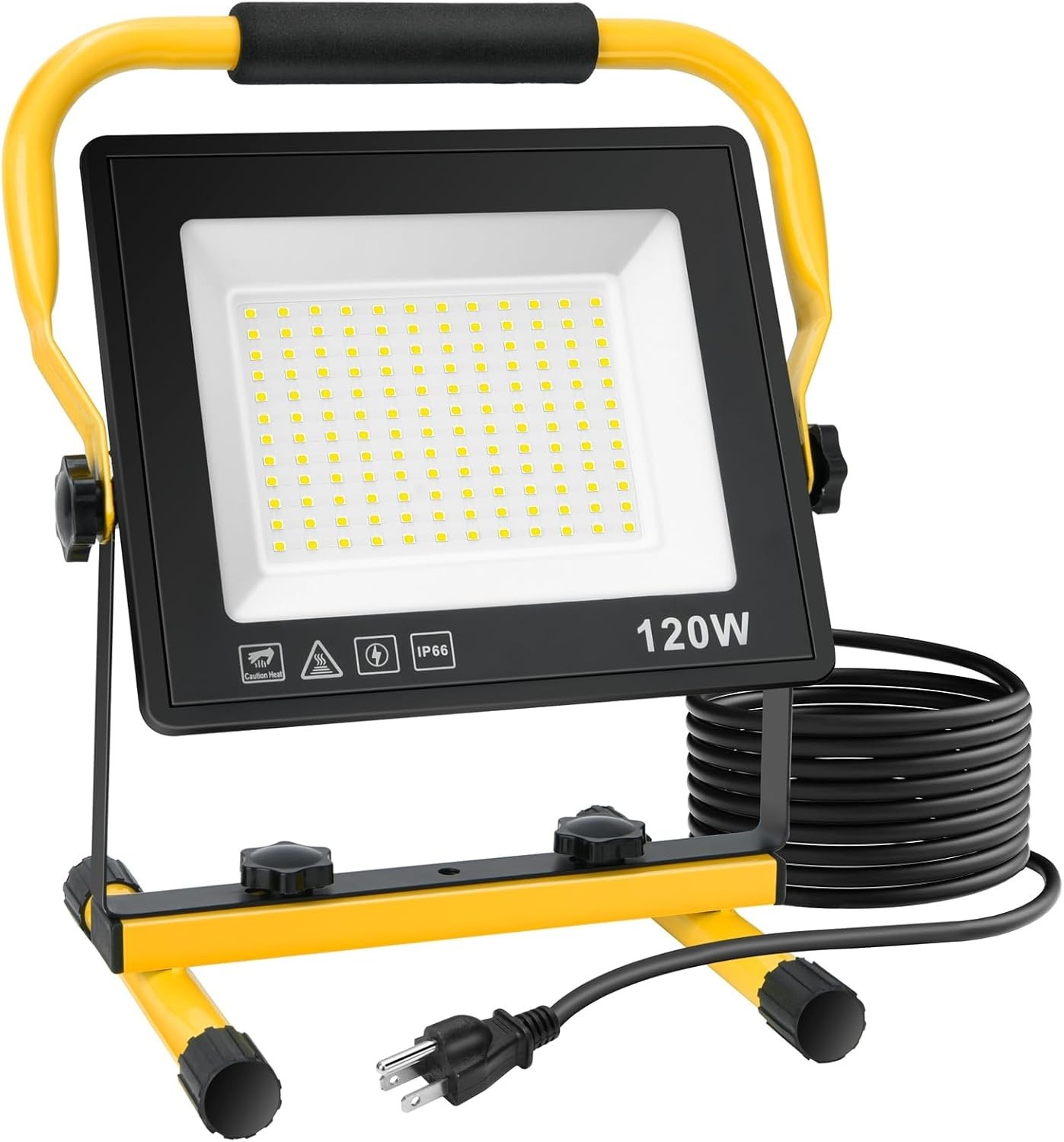 Luz de trabajo LED de 120 W, luz de trabajo portátil de 12 000 lúmenes con cable