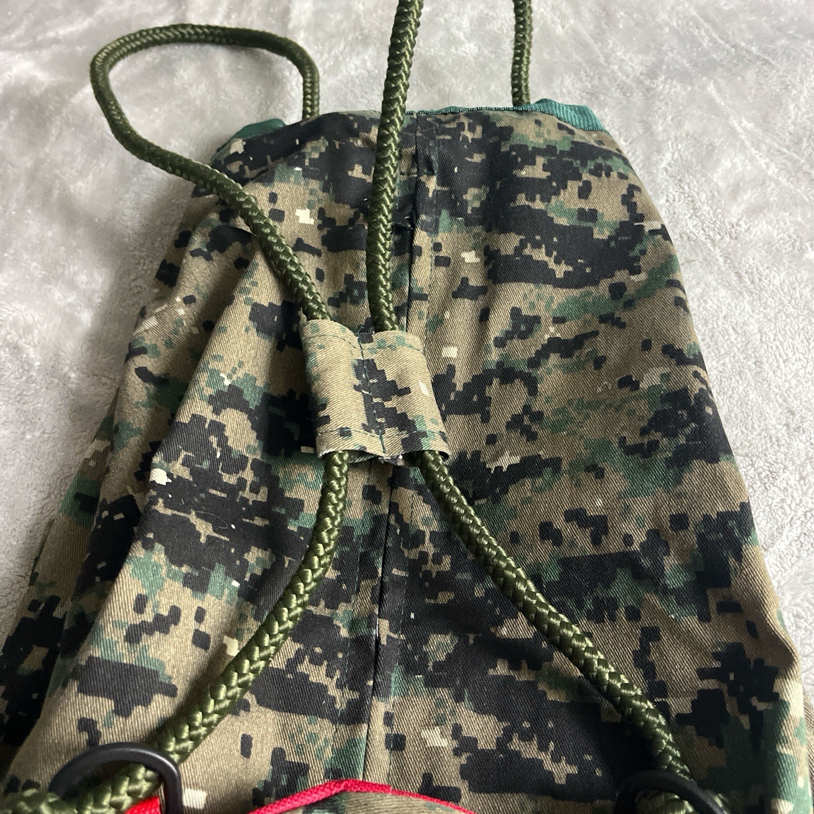 Military style knapsack/backpack-with dragon and Korean embroidery. gorpcore