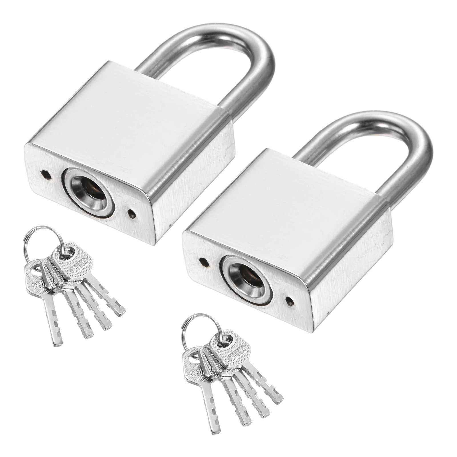 2Pcs 30 x 49mm Heavy Duty Lock Alloy Steel High Security Padlock with 8 Keys