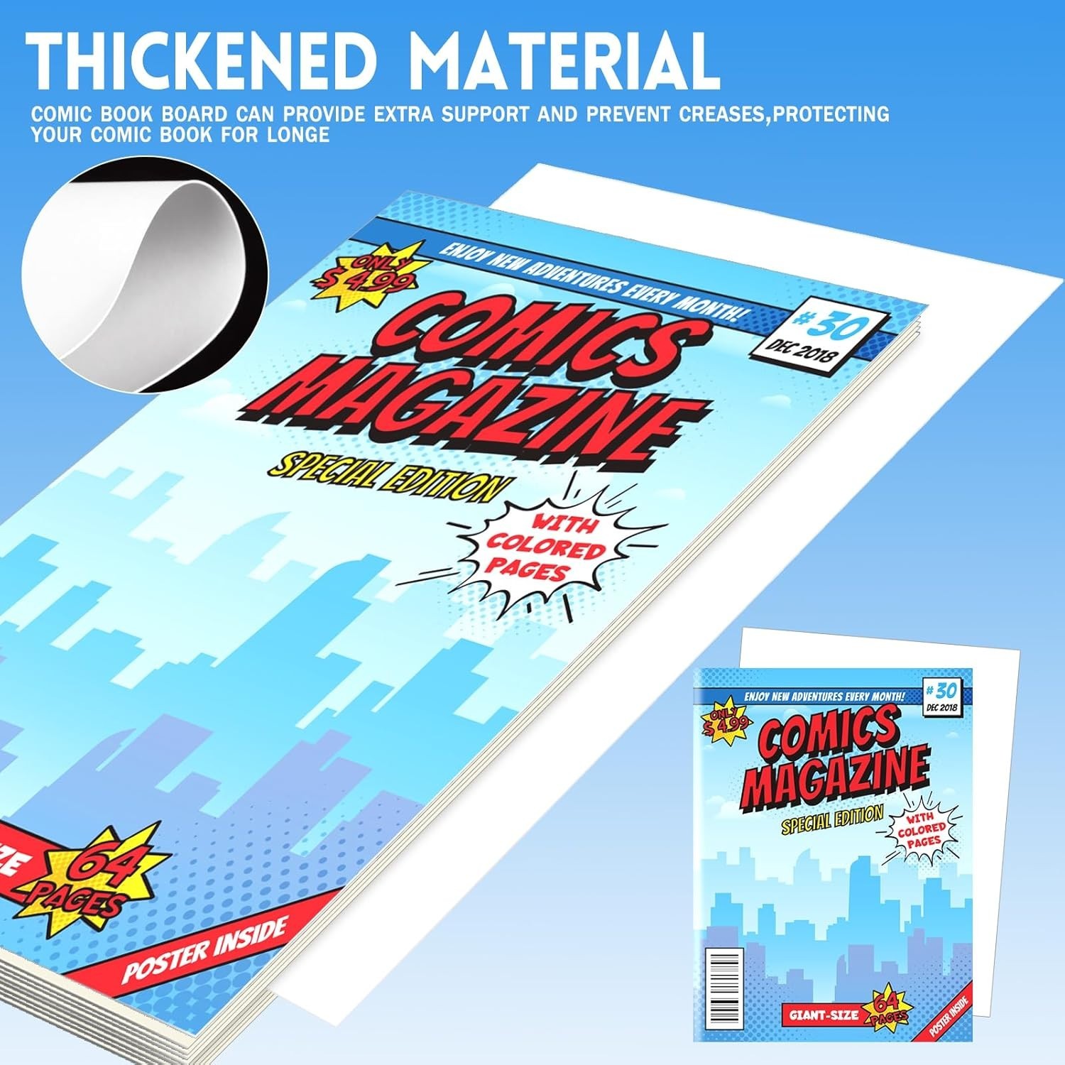 25 Sets Current Size Comic Book Bags and Boards, Reusable Transparent Comic B...
