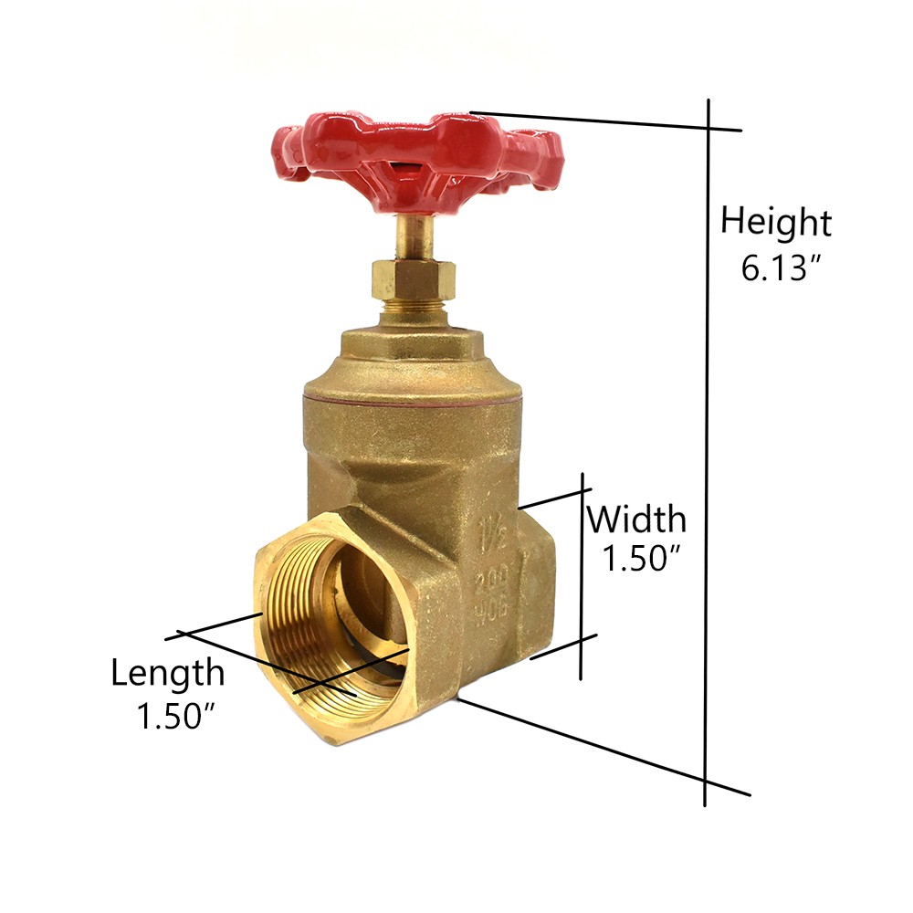 Thrifco 6415007 1 1/2 Ips Gate Valve Brass