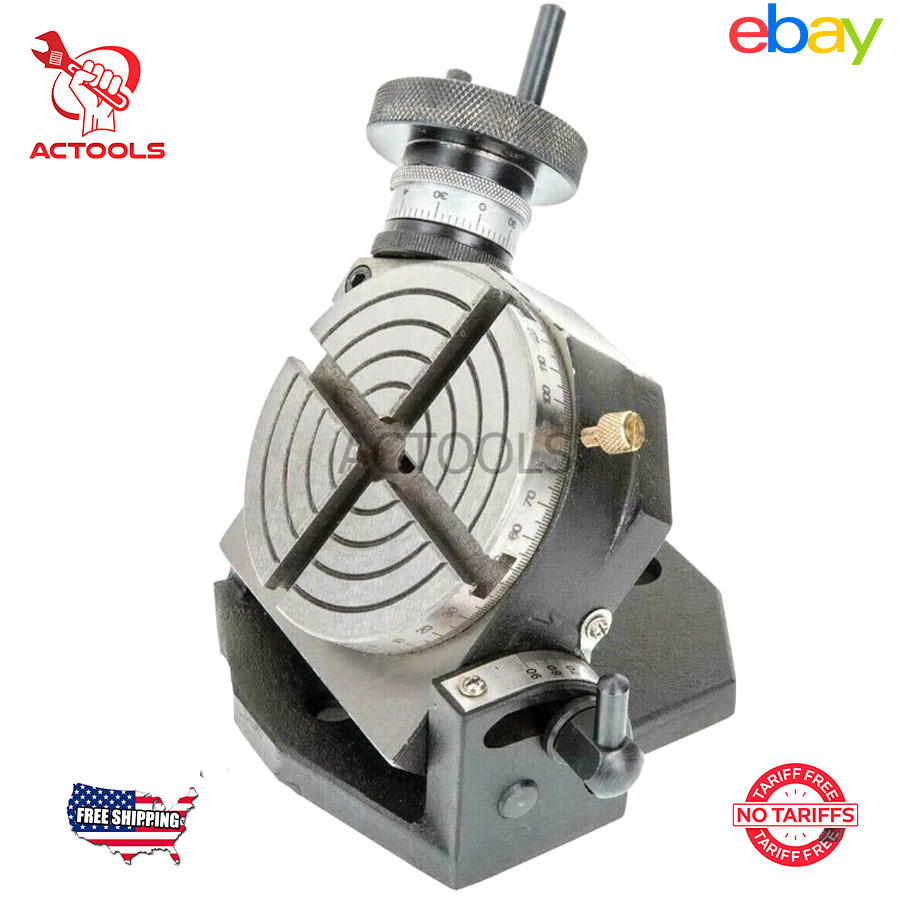 New 4" Inch Tilting 100 mm Rotary Table 0°- 90° Milling Machine Tool Inches USA