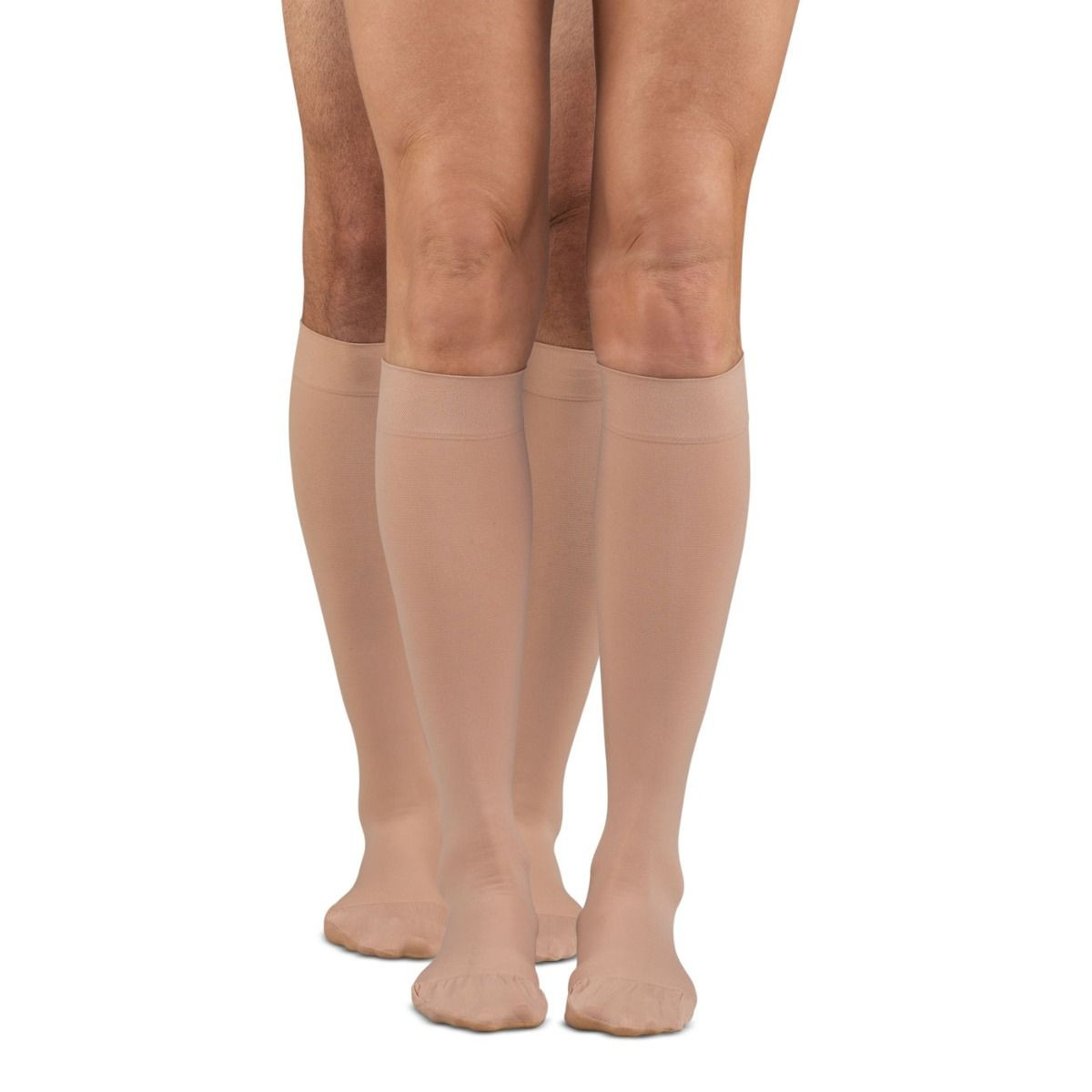 Dr. Comfort Microfiber Opaque +Plus Below Knee Highs, 30-40mmHg (Size: M) Beige