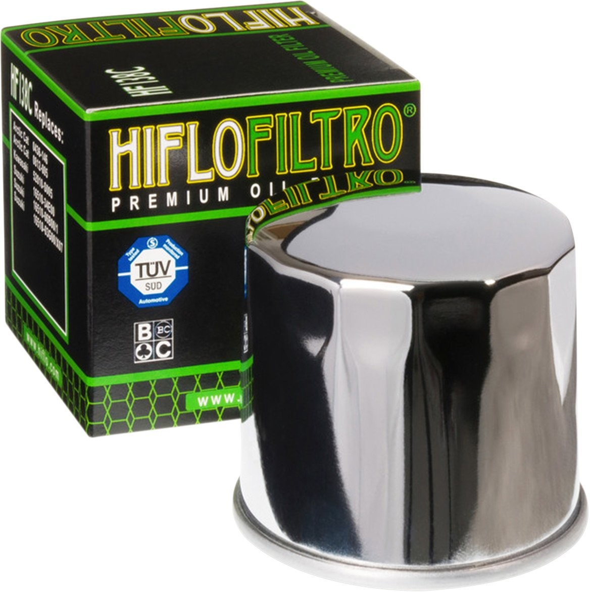 HiFloFiltro HF138C Chrome Premium Oil Filter - High-Performance Engine Protectio