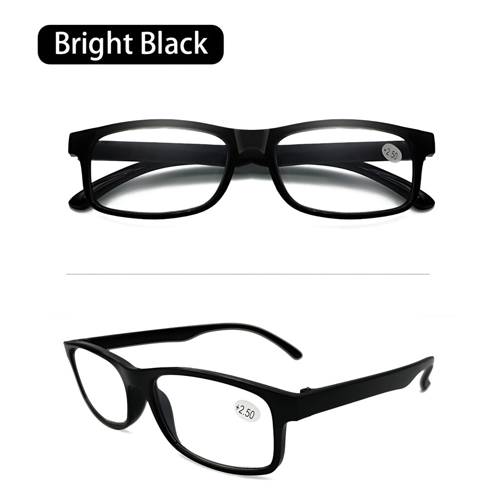 4 PK Mens Rectangular Blue Light Blocking Reading Glasses Spring Hinge Readers