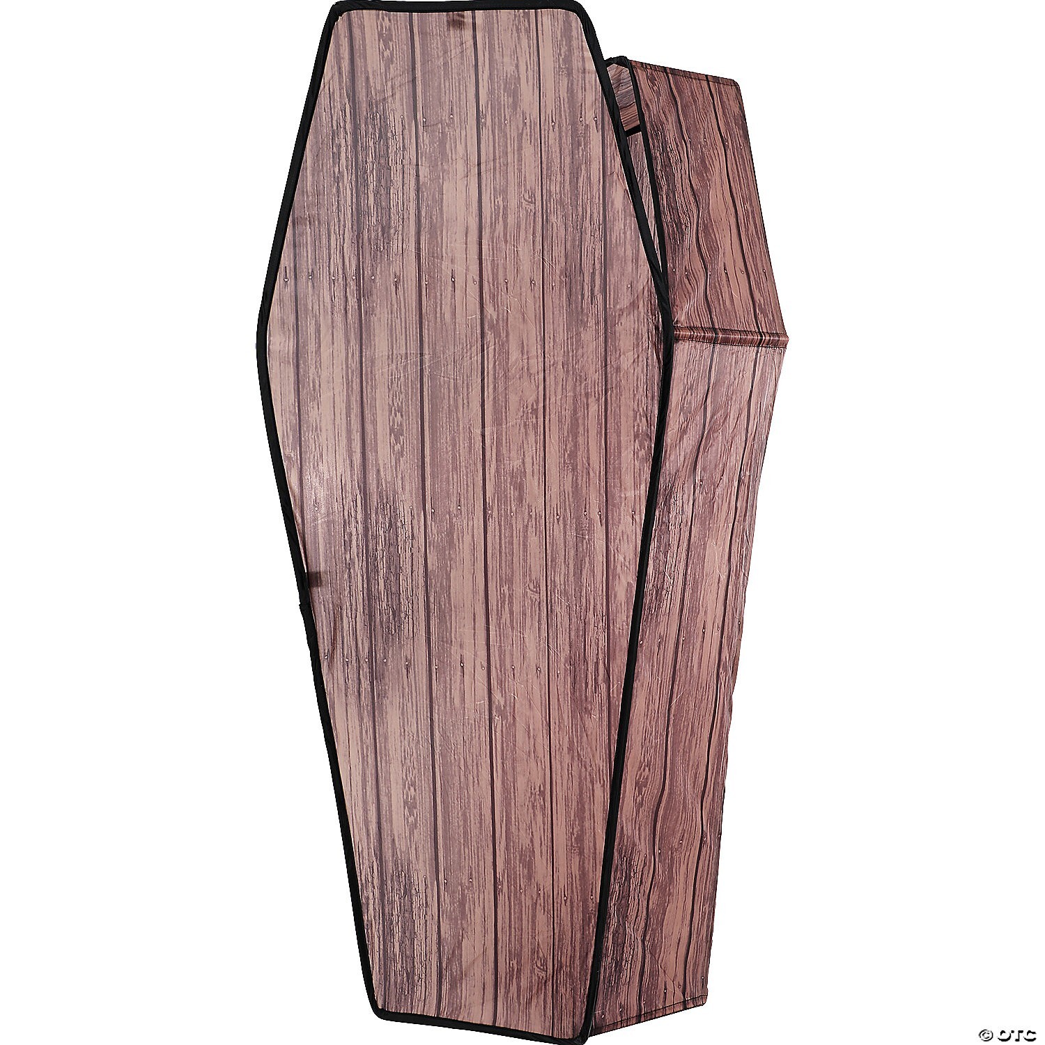 Halloween Brown 60" Wood-Look Coffin RIP Graveyard Prop With Lid Haunted House