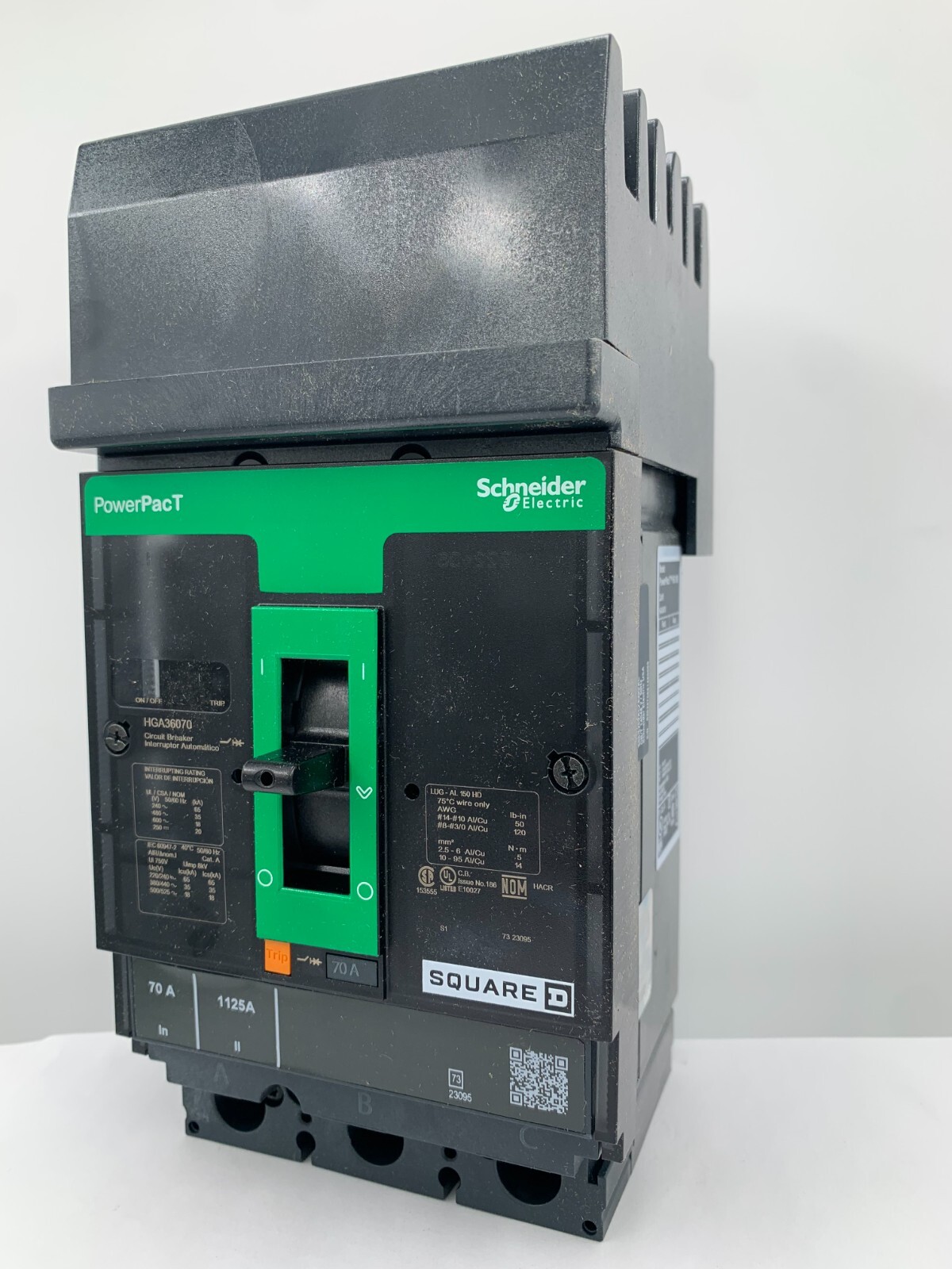 NEW - SQUARE D - HGA36070 - 70A, 600V, 3- Pole, PowerPact CIRCUIT BREAKER