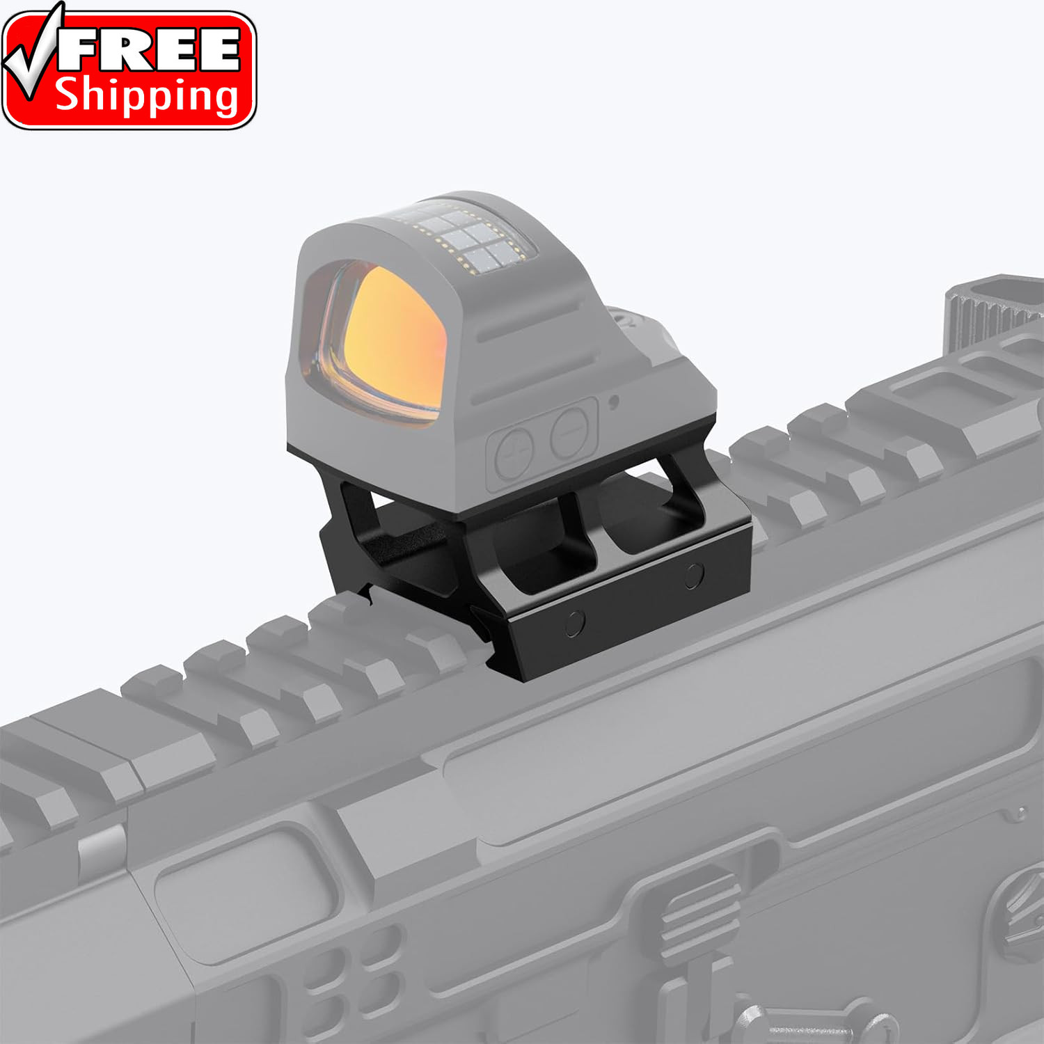 Red Dot Riser Mount 0.75" Picatinny Rail Riser Compatible with RMR Footprint Red