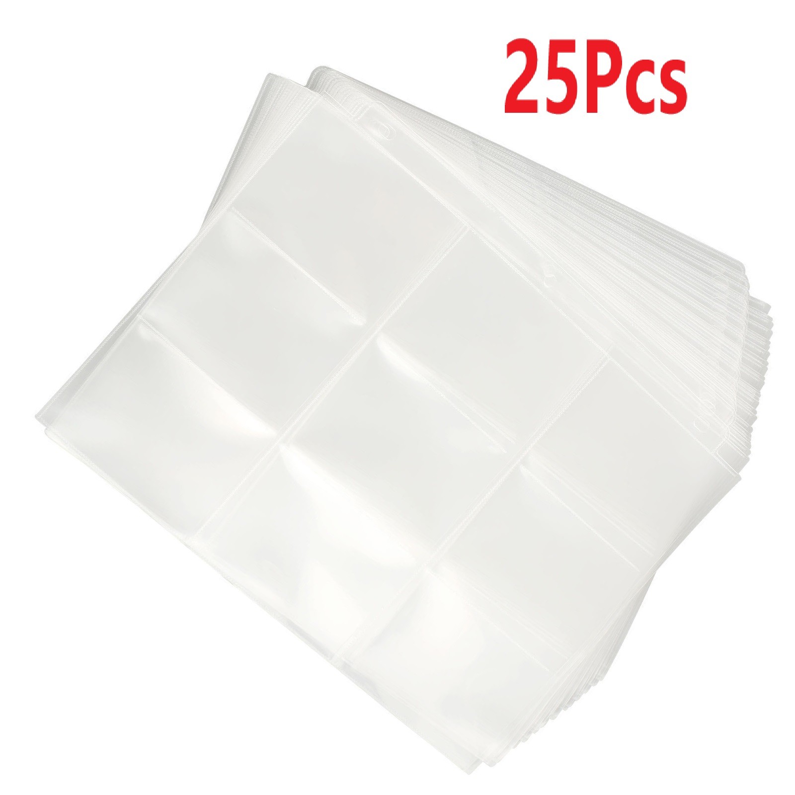 25Pcs 225Pockets Card Sleeves Collector Binder Album Holder Sheets for Pokemon