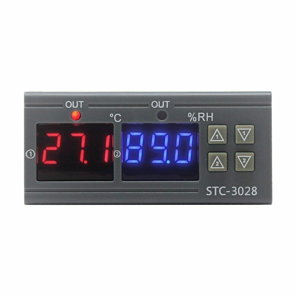 Digital STC-3028 AC 110-220V Dual LCD Temperature Humidity Controller Thermostat