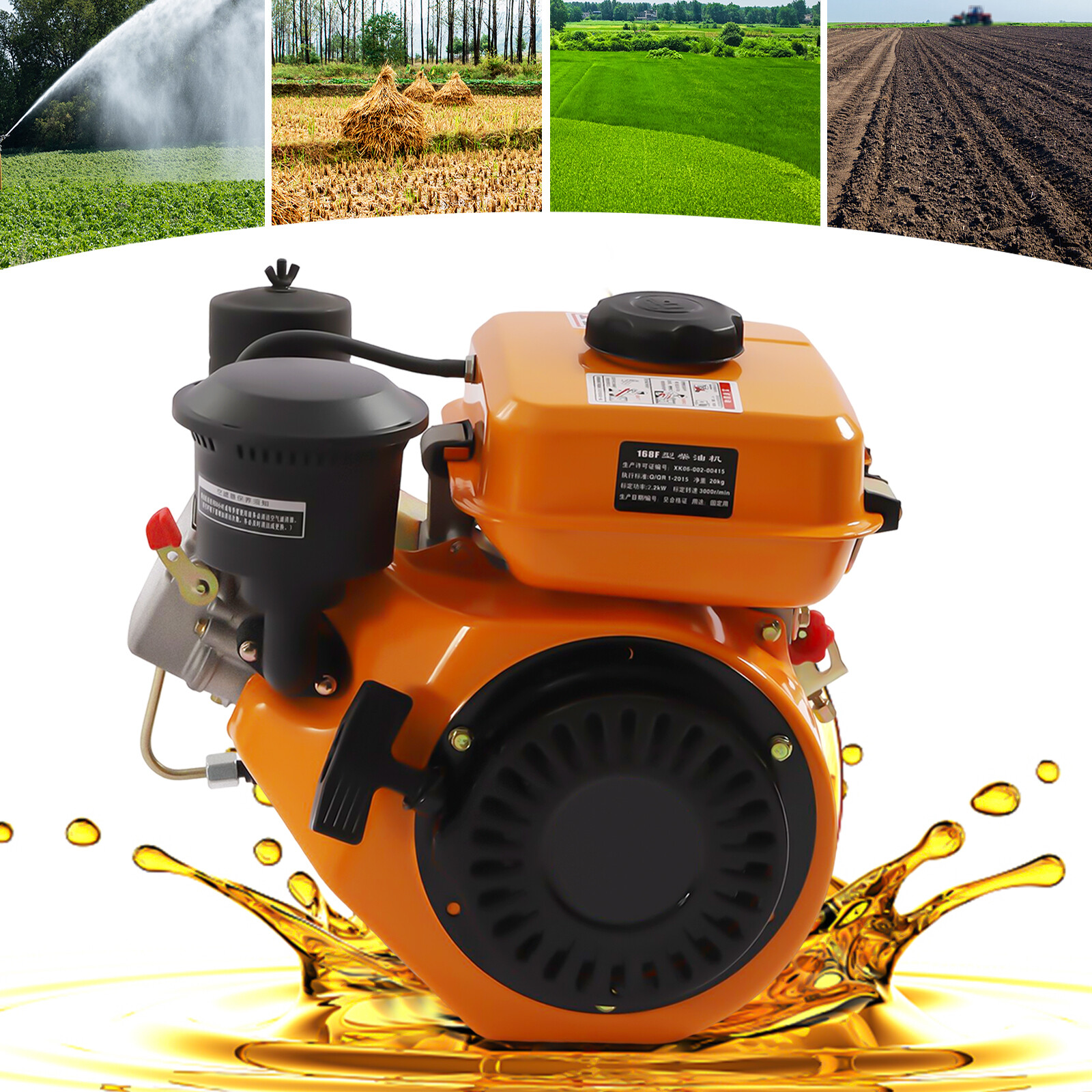 Diesel Engine Motor Single Cylinder Air Cooled For Small Agricultural Machinery