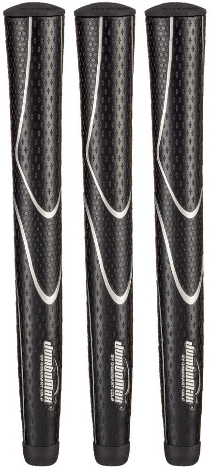 JumboMax Tour Series Golf Grips Black & Silver Size "Small" (+1/4") - SET OF 3