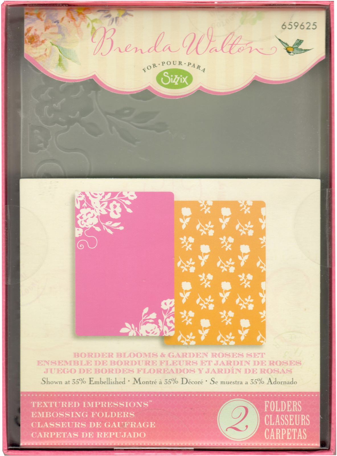 *Rare* Sizzix Brenda Walton, Border Blooms & Garden Roses TI Set, 659625