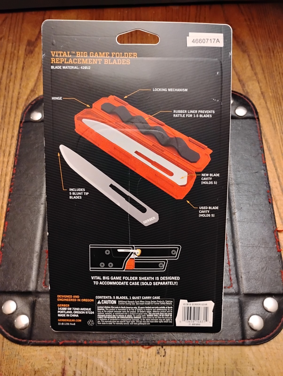 Gerber Vital Big Game Folder Replacement Blades "Blunt Tip" 5 Blades &Quite Case