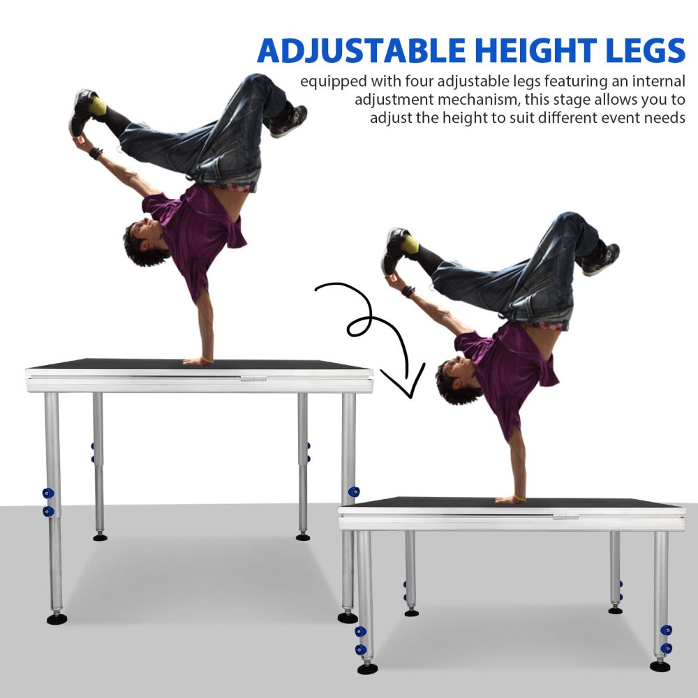 4FTX4FT Portable Riser Stage Kit System w/ 24"-40" Adjustable Height for School