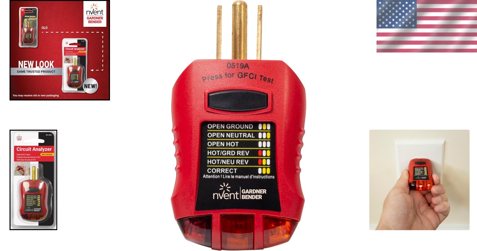 Ground Fault Receptacle Tester with LED Display - Essential Electrical Analyzer