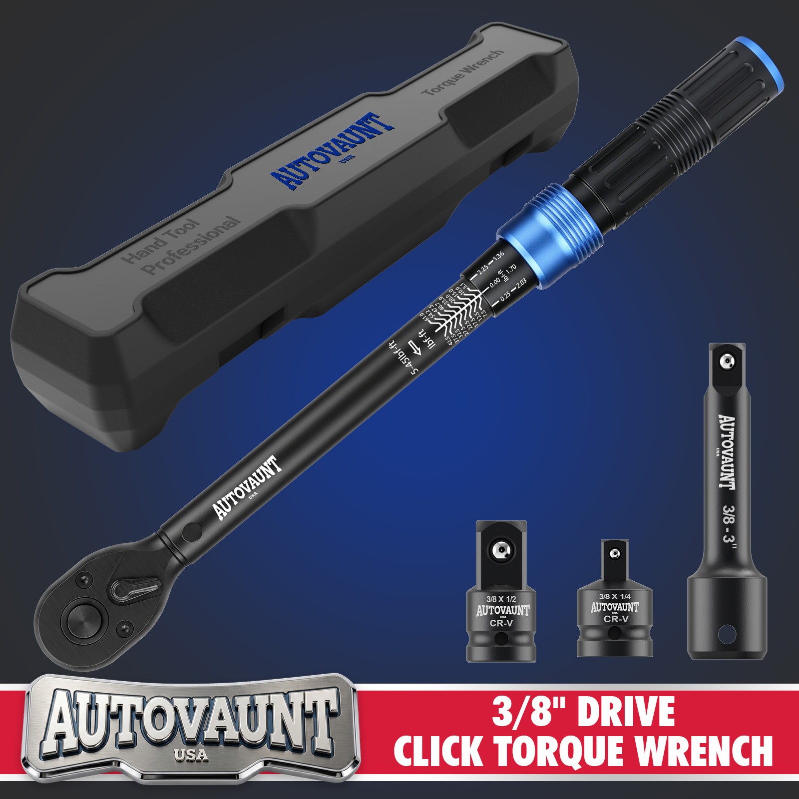 3/8" Torque Wrench Snap Socket Professional Drive Click Ratcheting Christmas