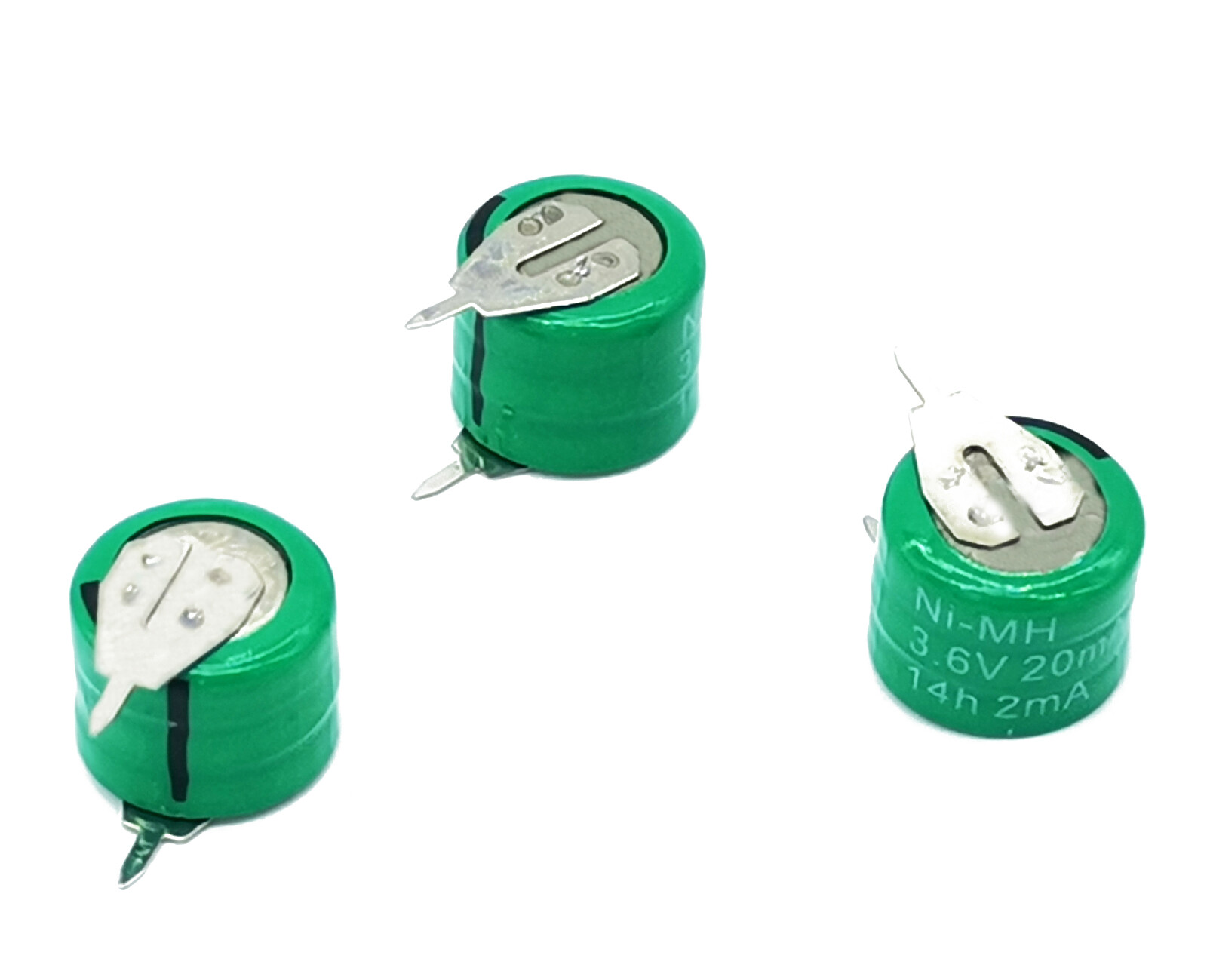 3x Button Rechargeable Ni-MH Battery w/tabs 3.6V 20MAH For PLC Data backup power