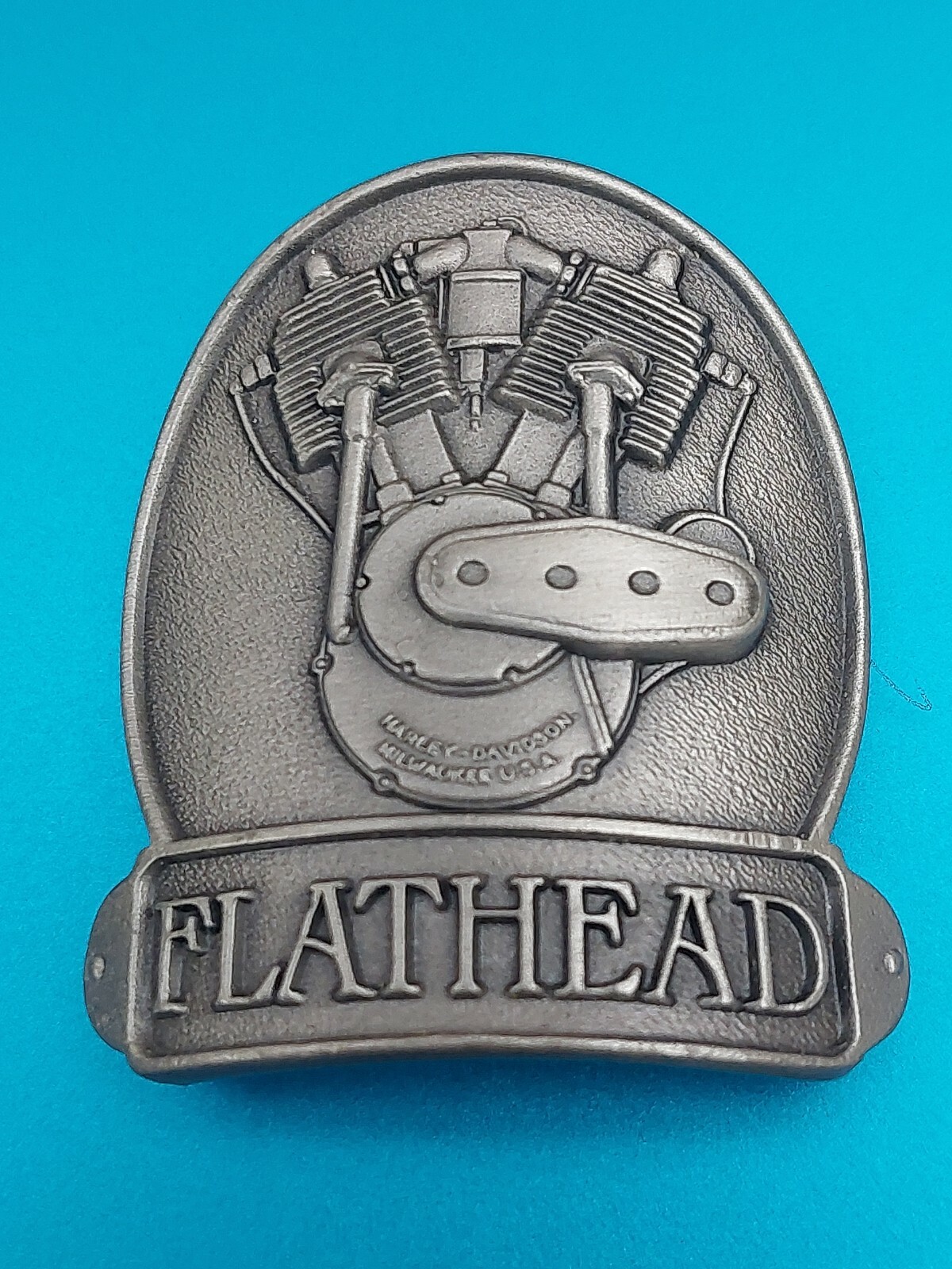 HARLEY DAVIDSON FLATHEAD 3 D BADGE MEDALLION VTG LTD. ED. THIS IS #5