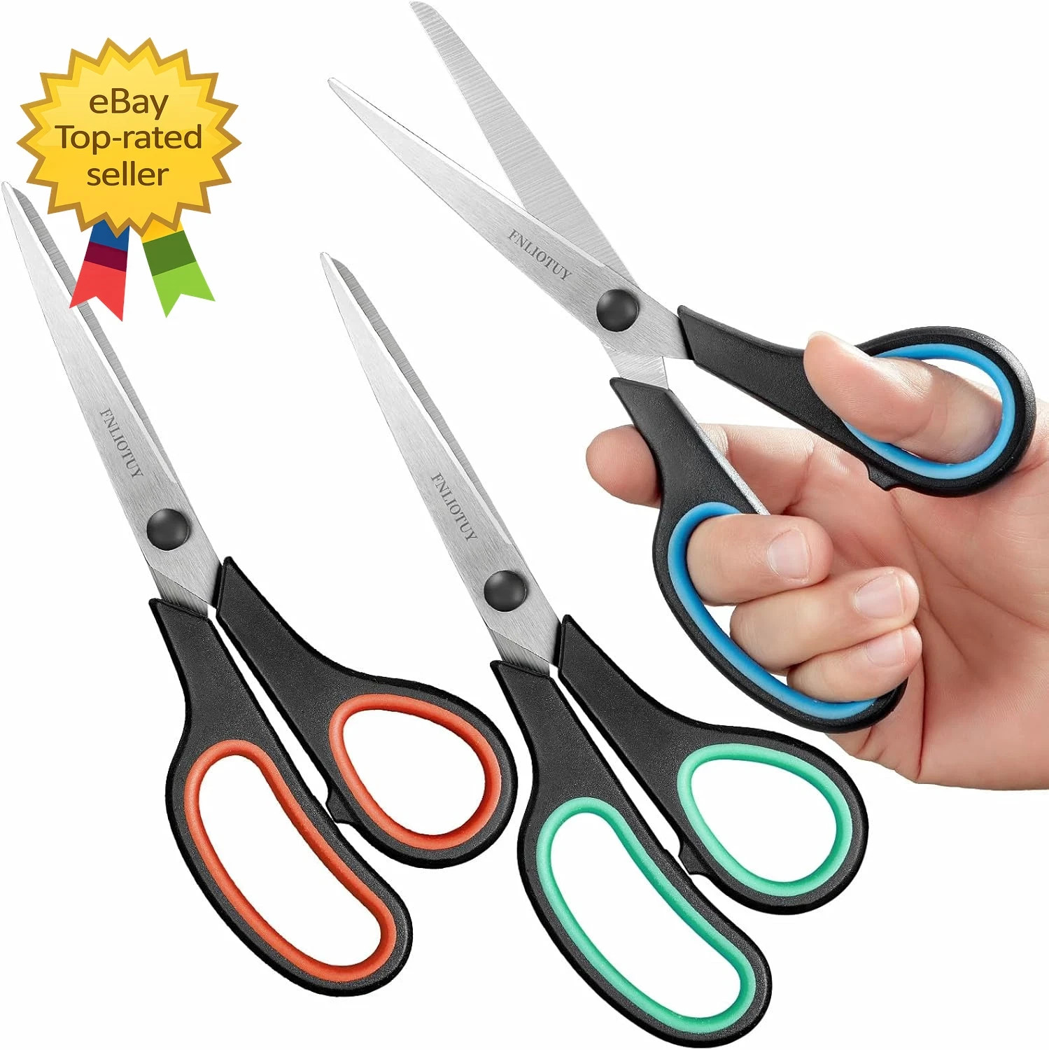 3 Pack 8 Scissors Stainless Steel Craft Scissors All Purpose Heavy Duty Sciss