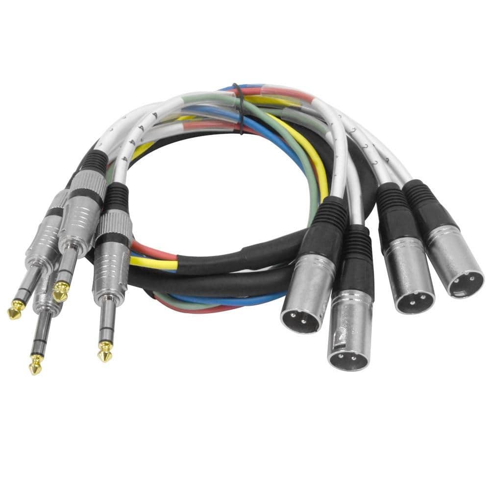 4 Channel 5ft TRS to XLR Male Audio Cable SAXT-4x5M