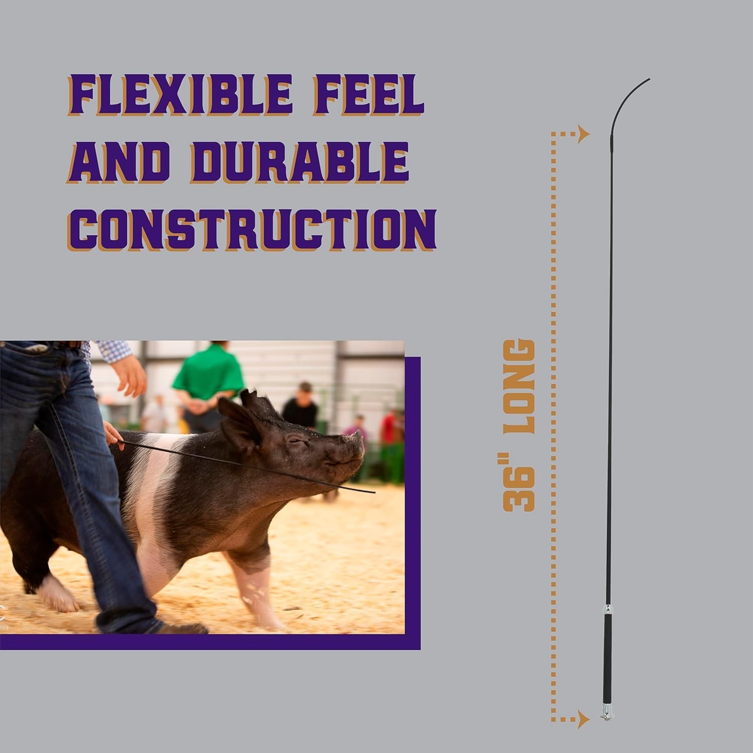 Chrome Tipped Pig Show Whip for Precision Handling*