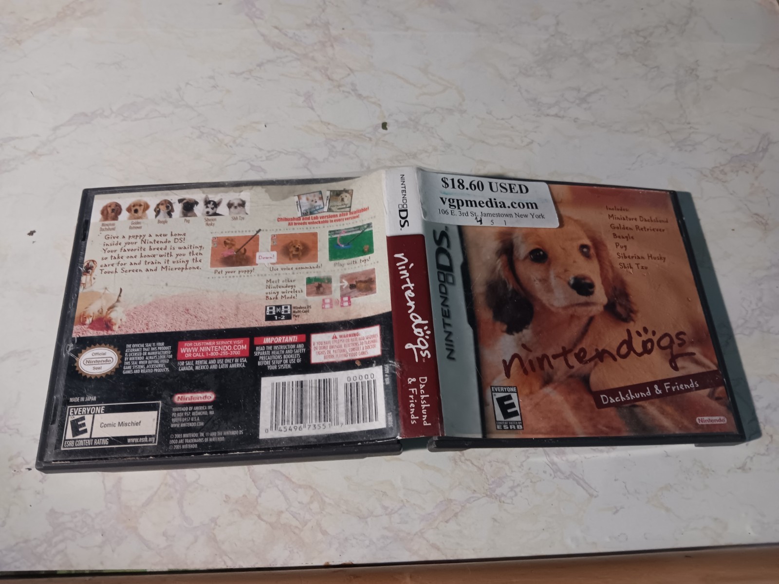 BOX ONLY Nintendogs Dachshund Friends Nintendo DS NO GAME