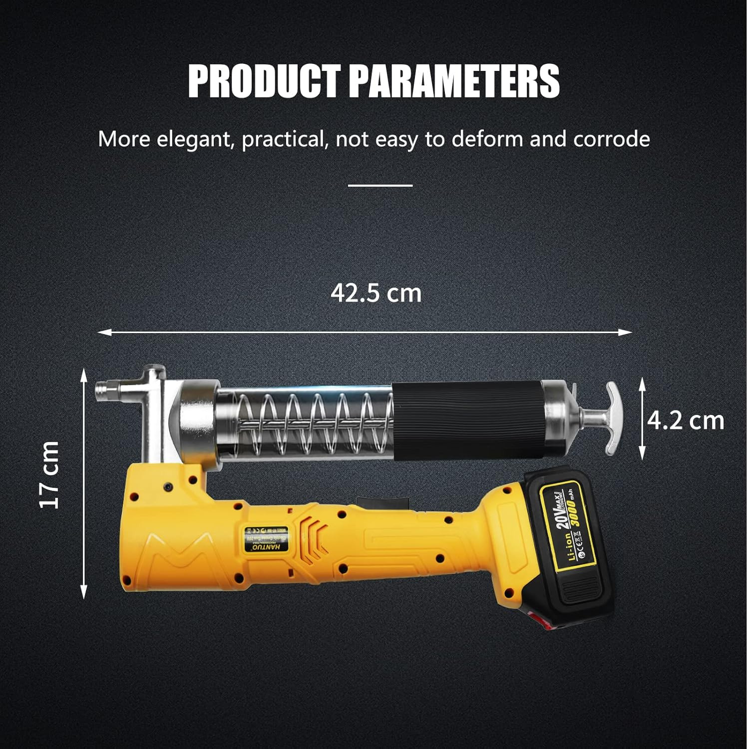 20V MAX Electric Grease Gun Kit with 2 Batteries and Charger, 12000 PSI Cordless