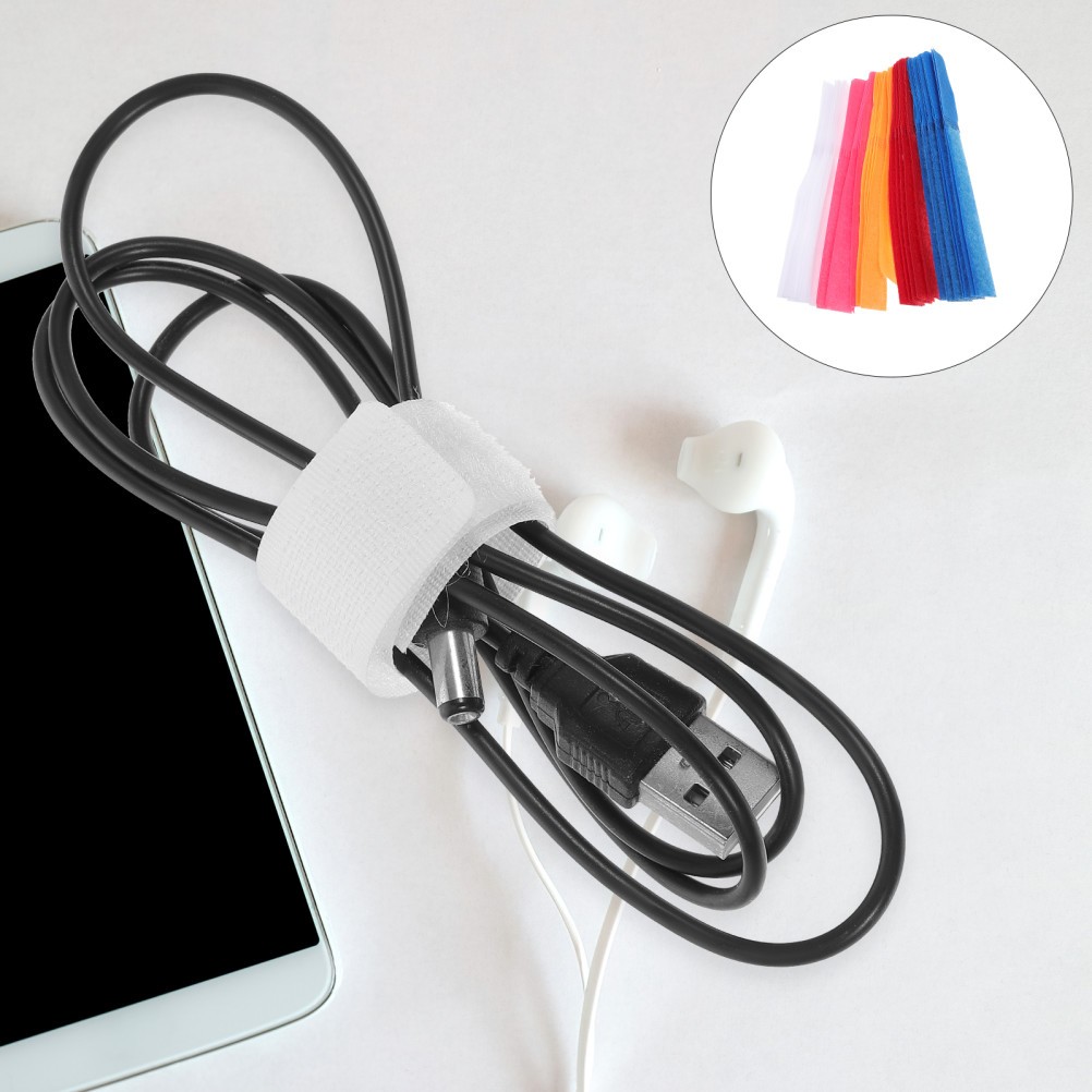 50Pcs Durable Polyester Cable Ties Hook and Loop Cord Keeper for Appliances