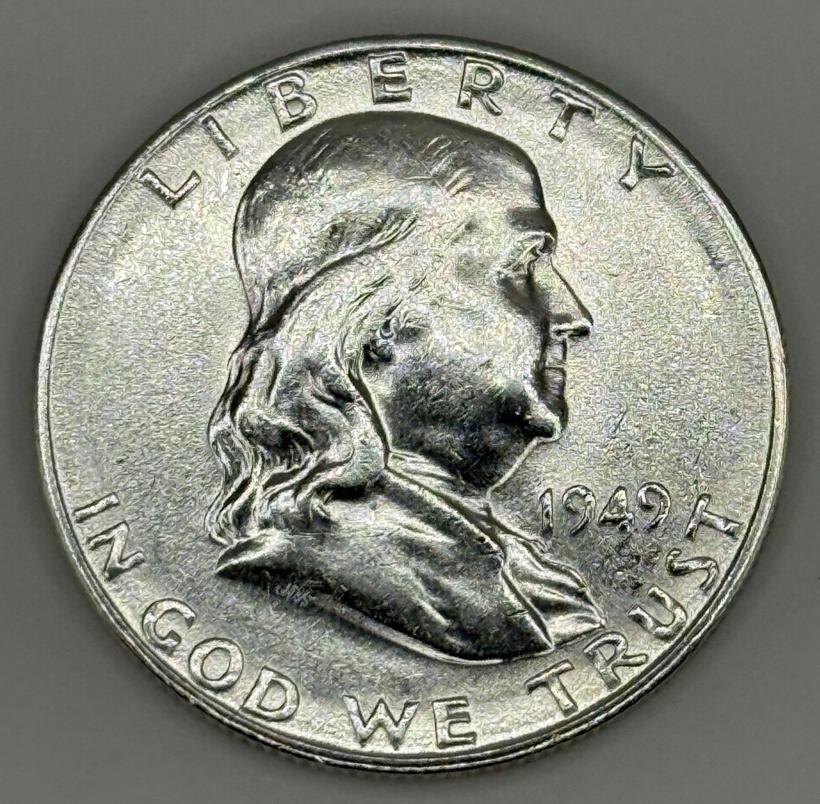 GEM BU S/S RPM-001 UNC MS 1949-S SILVER FRANKLIN HALF DOLLAR BRILLIANT LUSTER