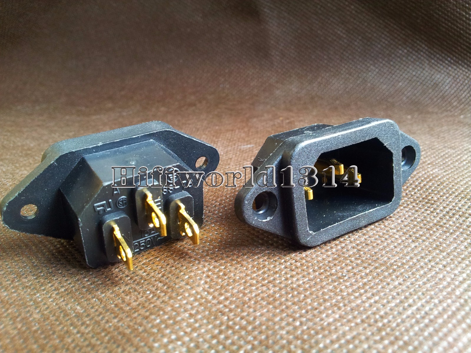 1x Gold Plated IEC AC Inlet Solder Socket Power Socket HIFI