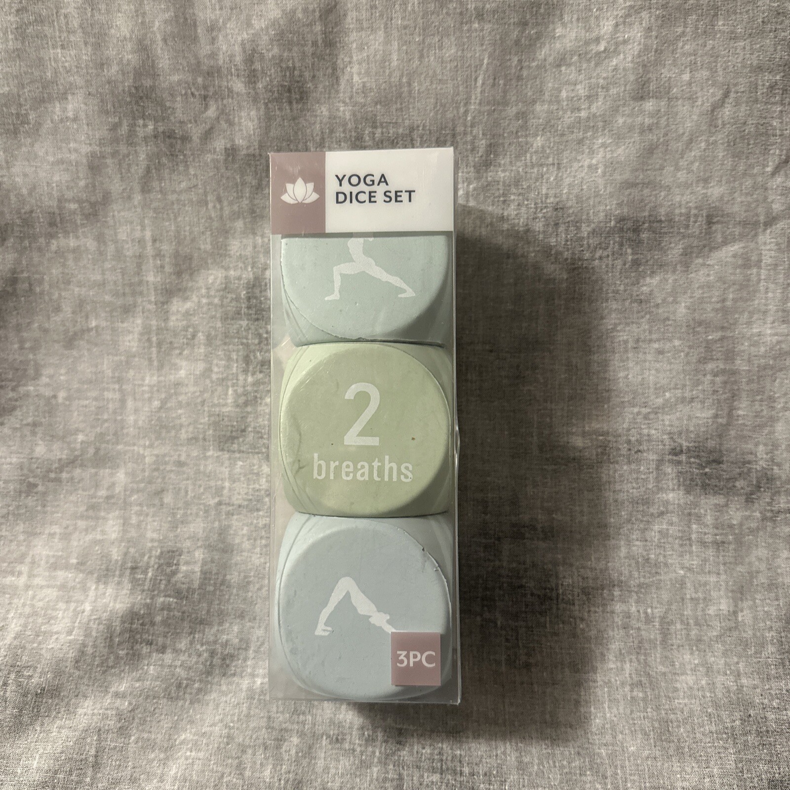 Yoga Workout Foam Dice 3 Piece Set 2.25" Cube Size w 12 Activities & 6 Durations