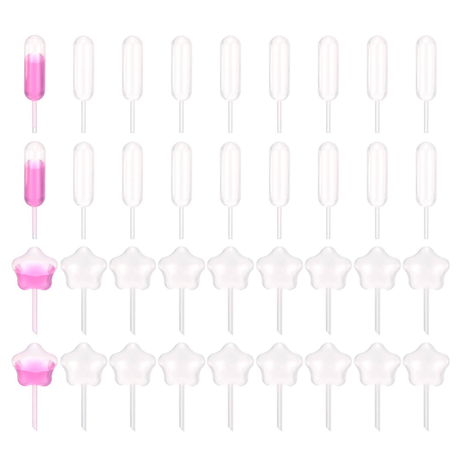 Cupcakes Pipettes, 100 Pcs 4ml Dessert Pipettes, Clear, Dropper/Star
