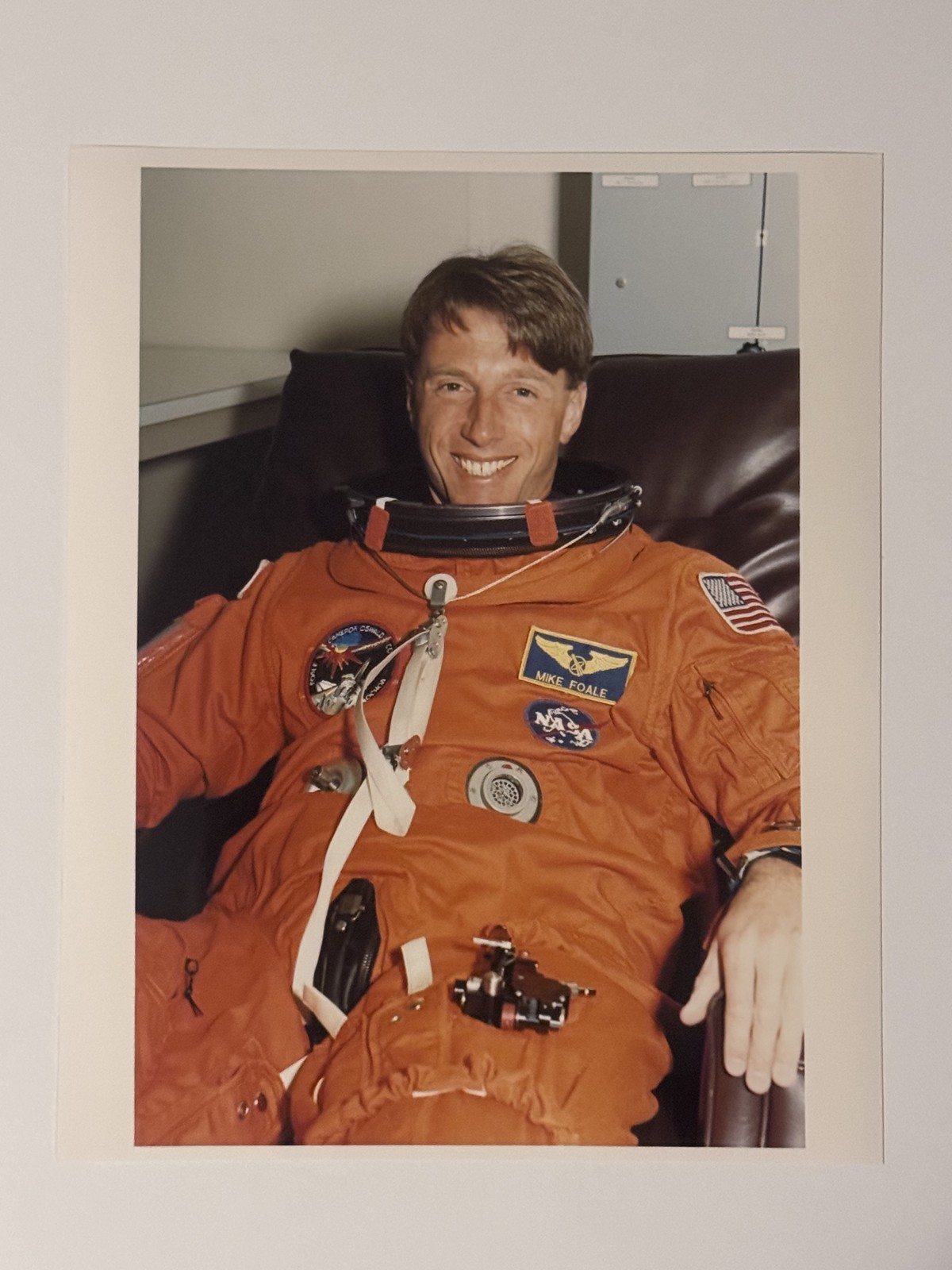 NASA STS-56 Mission Specialist Mike Foale Suit Checkout Press Photo