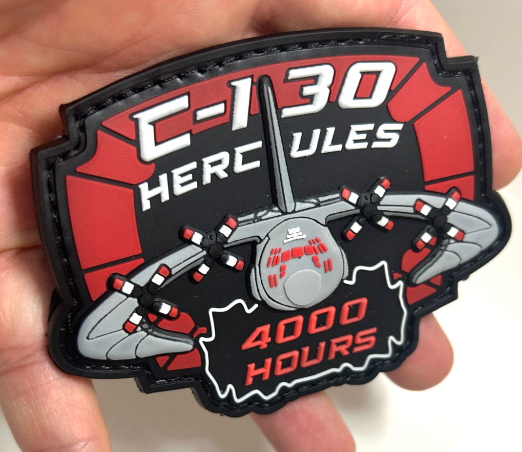 USAF C-130 / 4000 HOURS SHOULDER PATCH -HIGH QUALITY PVC