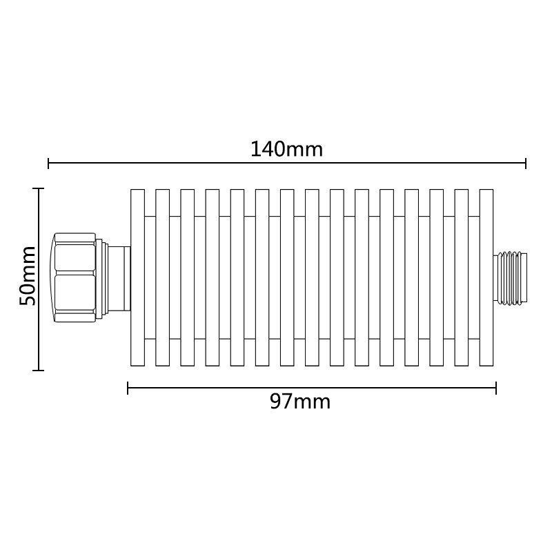 N-JK 100W N 1dB Rf Coaxial Attenuator Plug male to Jack female 100 Watt DC-3Ghz