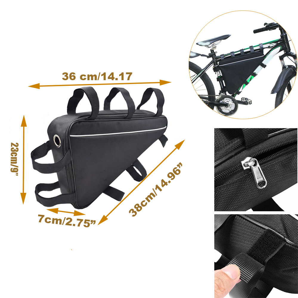 14.9"/38cm Mountain Bike bicycle Battery Triangle Bag Tube Frame Case Storage