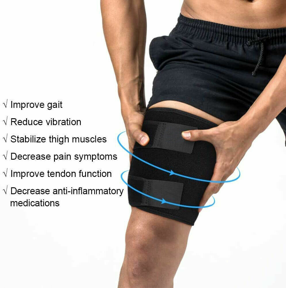 2pc Adjustable Leg Support Brace Thigh High Compression Sleeve Socks Pain Relief