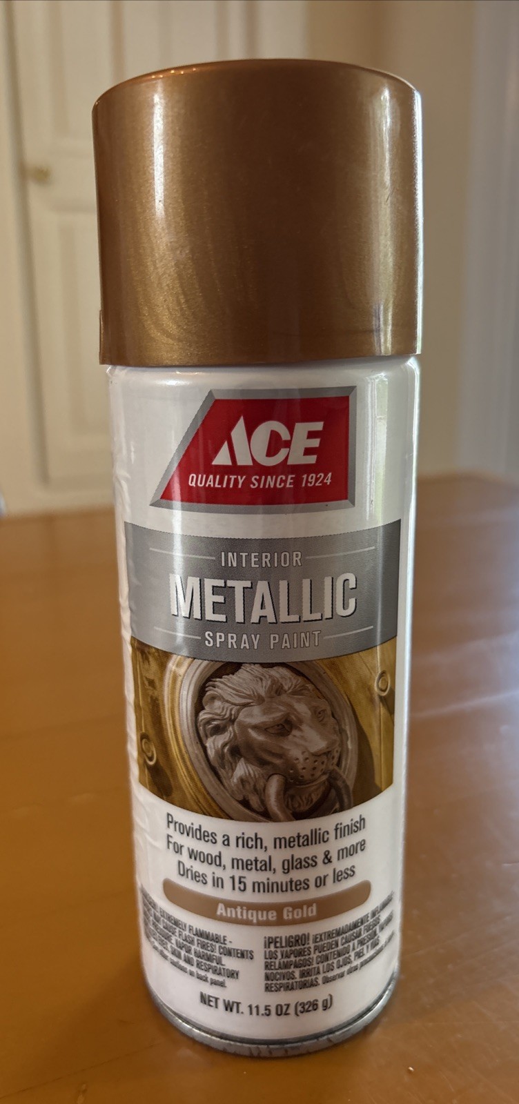 Ace Interior Metallic Spray Paint ANTIQUE GOLD 11.5 oz Can NEW