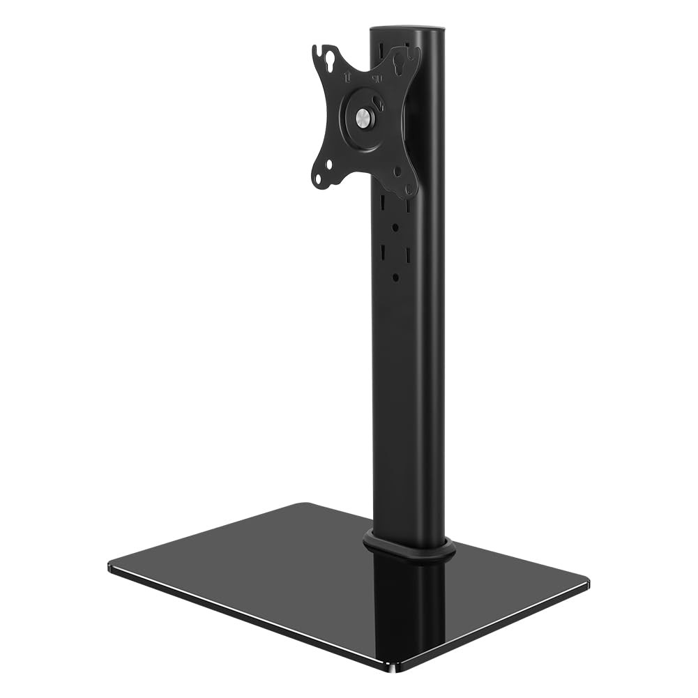 Single Computer Monitor Stand Free Standing Desk Vesa Mount for 13 Inch to 32 In