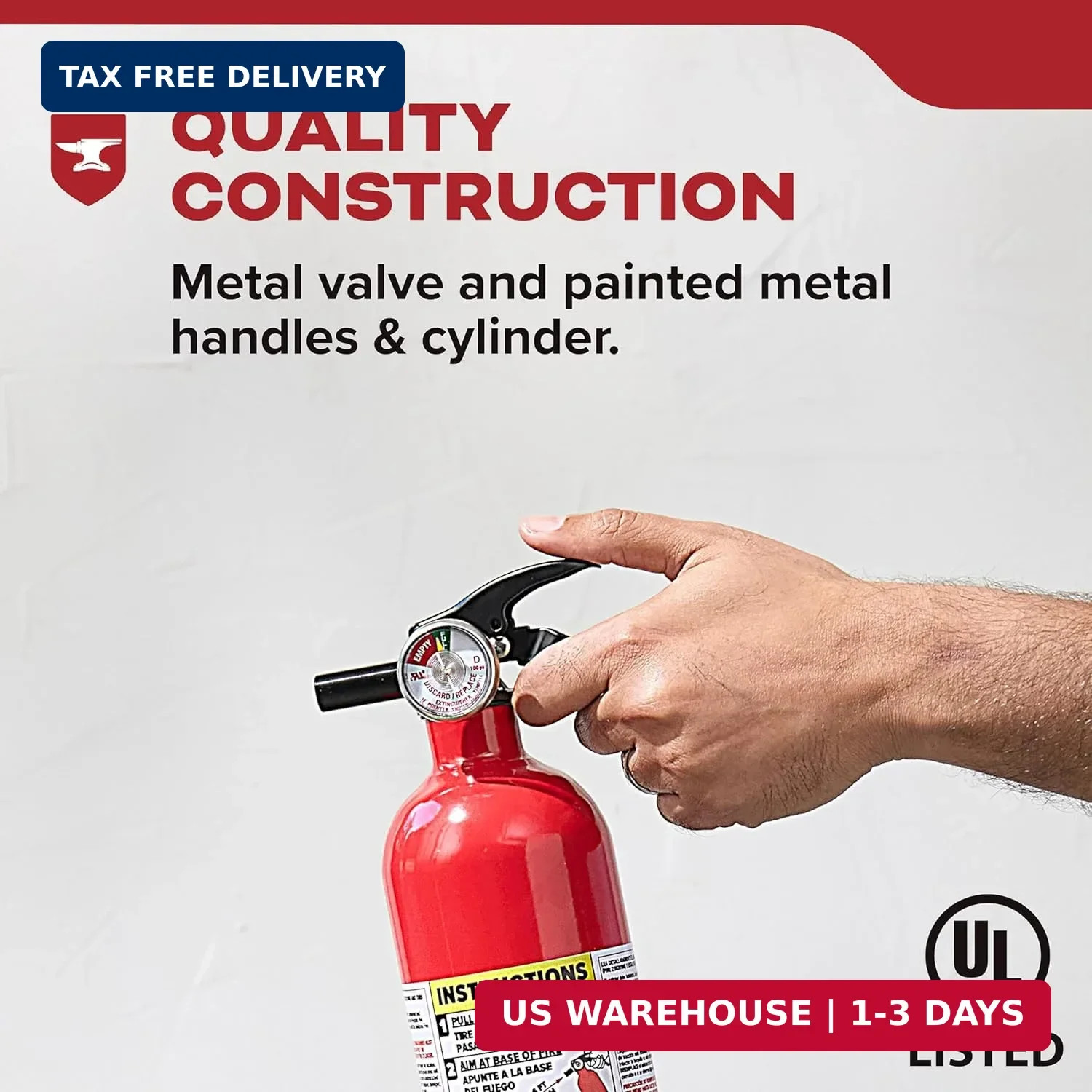 Kidde Basic 110 Fire Extinguisher for Home, 1-A:10-B:C, FA110G, 1 Pack | Residen